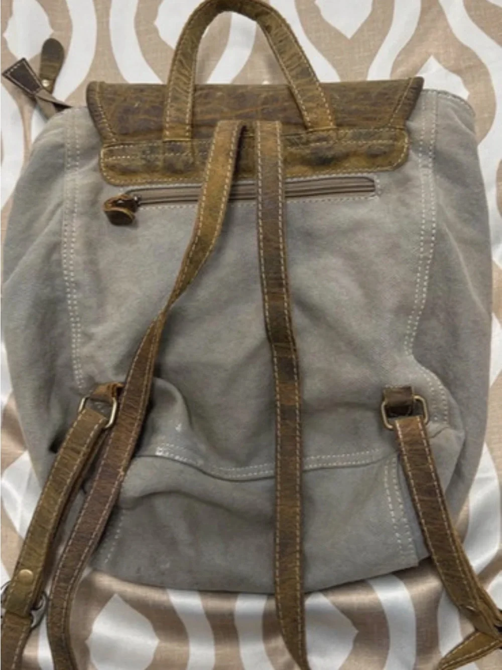 Myra Bag Felicity Brown and Tan Leather Backpack